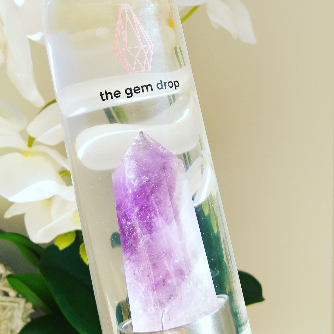 Amethyst Crystal Water Bottle - La Viola e Vittoria